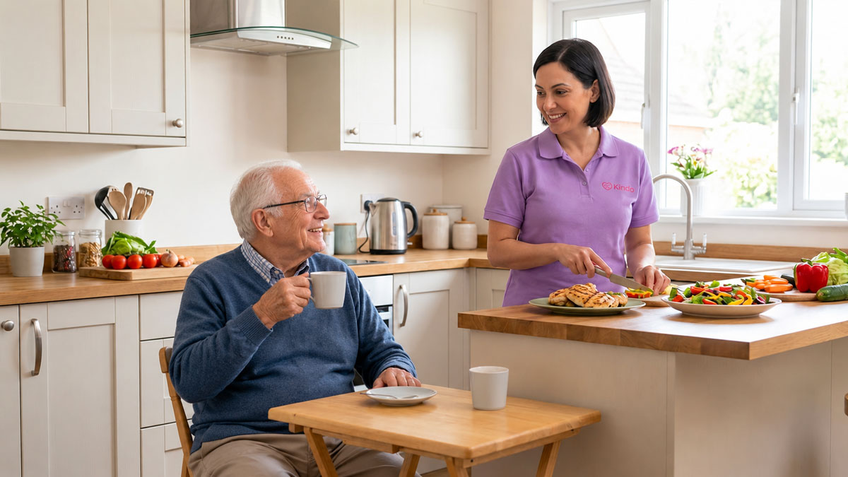 A live-in carer supporting an older person at home in the Kingston upon Thames borough