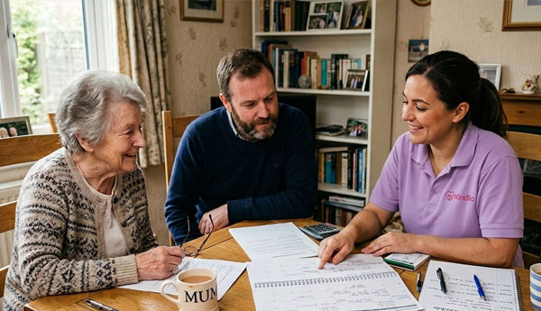 Family comparing a regulated home care agency with a private carer — agency vs private carers guide.